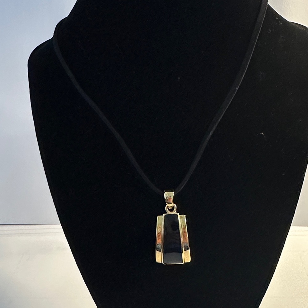 Gold-Tone Black Pendant Necklace - Women Jewelry